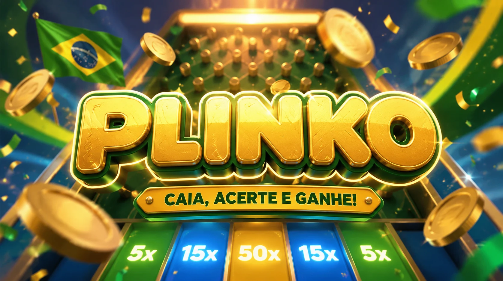 Bola de Plinko caindo em direção aos multiplicadores